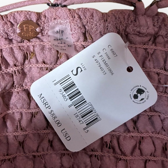 Free People Rose Crochet Adella Slip Sundress Lace Trim Ruffle Hem Sleeveless S - Picture 6 of 6